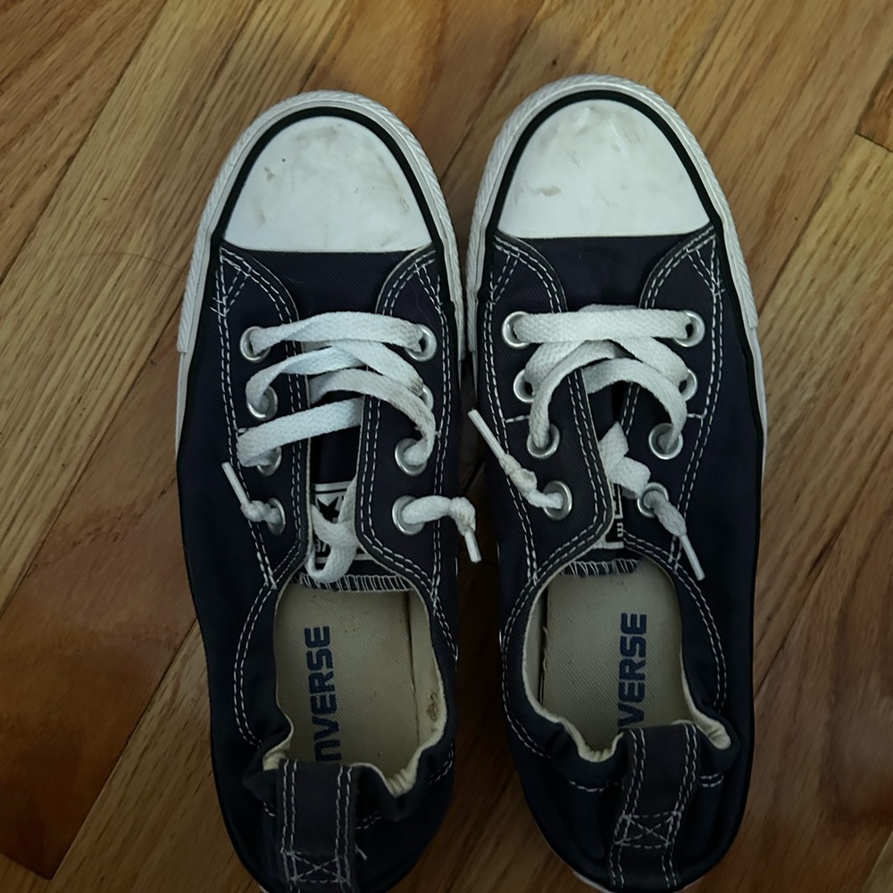 Converse Navy Blue and White Canvas Sneakers